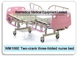 WM16E Two-crank three-folded nurse bed
